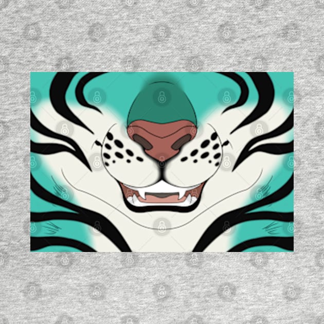 Teal Tiger Face by KeishaMaKainn